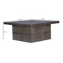 Modern Ash Gray Rib Carved Solid Wood 40" Square Coffee Table