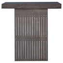Modern Ash Gray Rib Carved Solid Wood 24" Square End Table