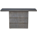 Modern Ash Gray Rib Carved Solid Wood 54" Long Console