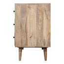 Mid Century Modern Carved Natural Wood Media Console