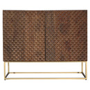 Modern 2-Door Art Deco Solid Wood Buffet Cabinet