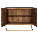 Modern 2-Door Art Deco Solid Wood Buffet Cabinet