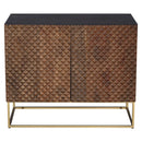 Modern 2-Door Art Deco Solid Wood Buffet Cabinet