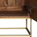 Modern 2-Door Art Deco Solid Wood Buffet Cabinet