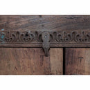 Natural Finish Hand Carved Antique Door Solid Wood Large Bedroom Armoire