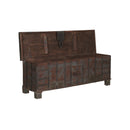 Farmhouse Style 65" Distressed Teak Wood Bed End Blanket Chest