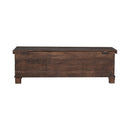 Farmhouse Style 65" Distressed Teak Wood Bed End Blanket Chest