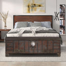 Farmhouse Style 65" Distressed Teak Wood Bed End Blanket Chest