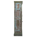 Ranch Style Antique Arched Door Repurposed Tall Teak Wood  Armoire