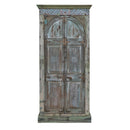 Ranch Style Antique Arched Door Repurposed Tall Teak Wood  Armoire