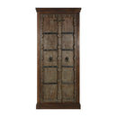 Early 1900s Carved Door 76" Tall Solid Wood Armoire