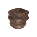 13 in. Long Antique Carved Wooden Boat Shaped Bowl In Natural Finish