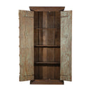 Early 1900s Carved Door 76" Tall Solid Wood Armoire