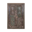 Farmhouse Style Vintage Carved Teak Wood Window Shutter