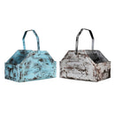Farmhouse Style Distressed Metal Basket