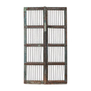 Farmhouse Style Vintage 61" Tall Patio Door With Metal Bars