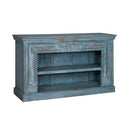Farmhouse Style Carved Solid Wood 36" Tall Display Media Cabinet