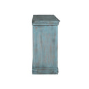 Farmhouse Style Carved Solid Wood 36" Tall Display Media Cabinet