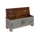 Farmhouse Style Hand Carved Blanket Chest