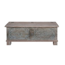 Farmhouse Style Hand Carved Blanket Chest