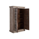 Antique Door With Brass Accents 71" Tall Large White Washed Armoire Cabinet