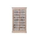 Antique Door With Brass Accents 71" Tall Large White Washed Armoire Cabinet