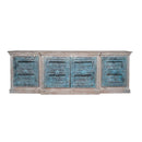 1900s Antique Door Repurposed 105" Long Sideboard Credenza