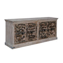 Farmhouse 4 Doors Large Distressed Finished Solid Wood Sideboard