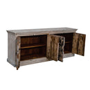 Farmhouse 4 Doors Large Distressed Finished Solid Wood Sideboard