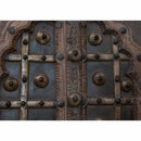 Late 1800s Antique 53" Tall Door With Brass Pin Accents