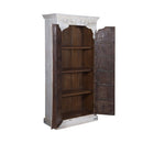 Antique Two Door Distressed White Armoire Bedroom Cabinet
