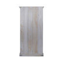 Antique Two Door Distressed White Armoire Bedroom Cabinet