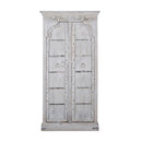 Antique Two Door Distressed White Armoire Bedroom Cabinet