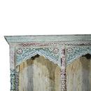 Farmhouse Style Distressed White Caved 72" Tall Display Unit
