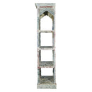 Farmhouse Style Distressed White Caved 72" Tall Display Unit