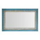 Farmhouse Style Reclaimed Wood Distressed Blue White Vanity Mirror