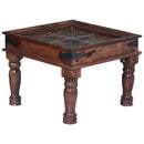 Elegant Solid Wood Side Table With Decorative Brass Accents
