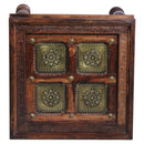 Elegant Solid Wood Side Table With Decorative Brass Accents