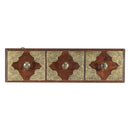 Ornate  3- Hook Wall Panel With Gold Accents