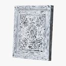 Farmhouse Style Hand Carved Distressed White Solid Wood Panels - Set Of 5