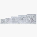 Farmhouse Style Hand Carved Distressed White Solid Wood Panels - Set Of 5