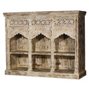 Moorish Hand Carved Arch 51" Wide Low Bookcase
