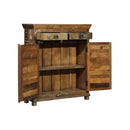 Reclaimed Wood Farmhouse Style 2-Door Narrow Cabinet With Drawers