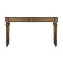 Elegant Victorian Style Hand Carved 12" Deep Solid Wood Console - Natural Stain