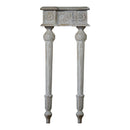 Elegant Victorian Style Hand Carved 12" Deep Solid Wood Console - Distressed White