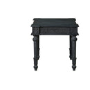 Elegant Victorian Style Hand Carved Solid Wood End Table - Charcoal Gray