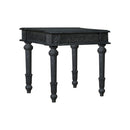 Elegant Victorian Style Hand Carved Solid Wood End Table - Charcoal Gray