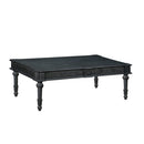 Elegant Victorian Style Hand Carved Solid Wood Coffee Table - Charcoal Gray