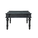 Elegant Victorian Style Hand Carved Solid Wood Coffee Table - Charcoal Gray