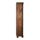 Farmhouse Arched Iron Grill Single Door Wine Bar Armoire with 15 Bottle Holder